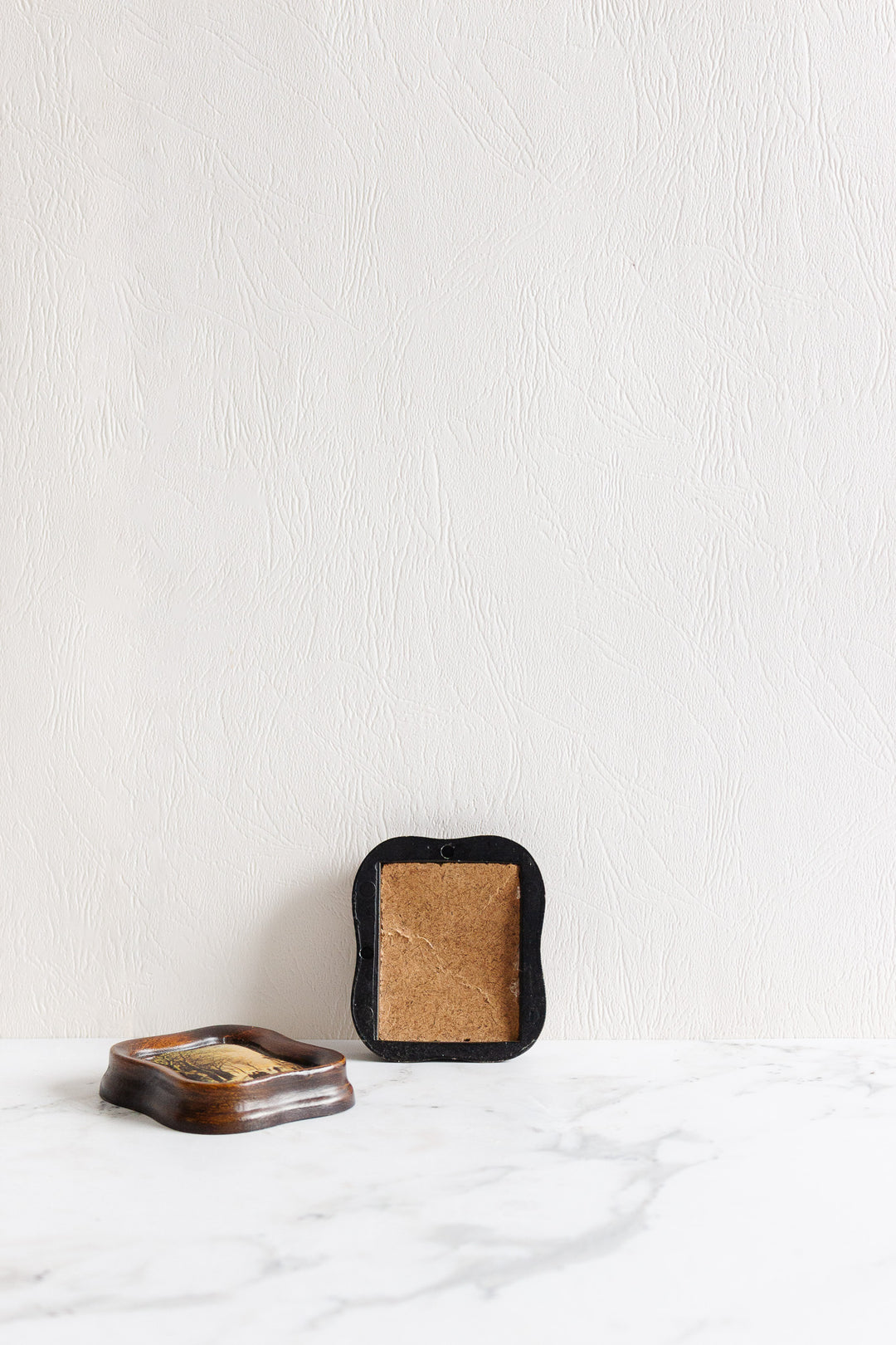 pair of "petite" framed prints on silk