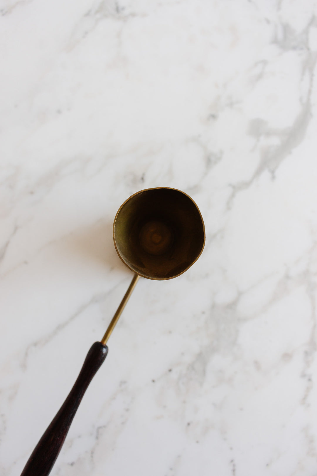 vintage English wood and brass double head cocktail jigger