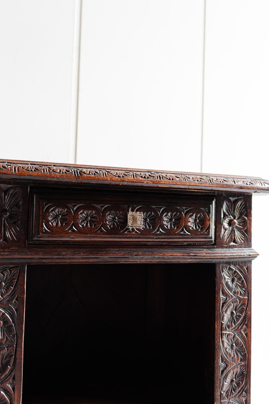 turn of the century french Breton oak nightstand with granite top