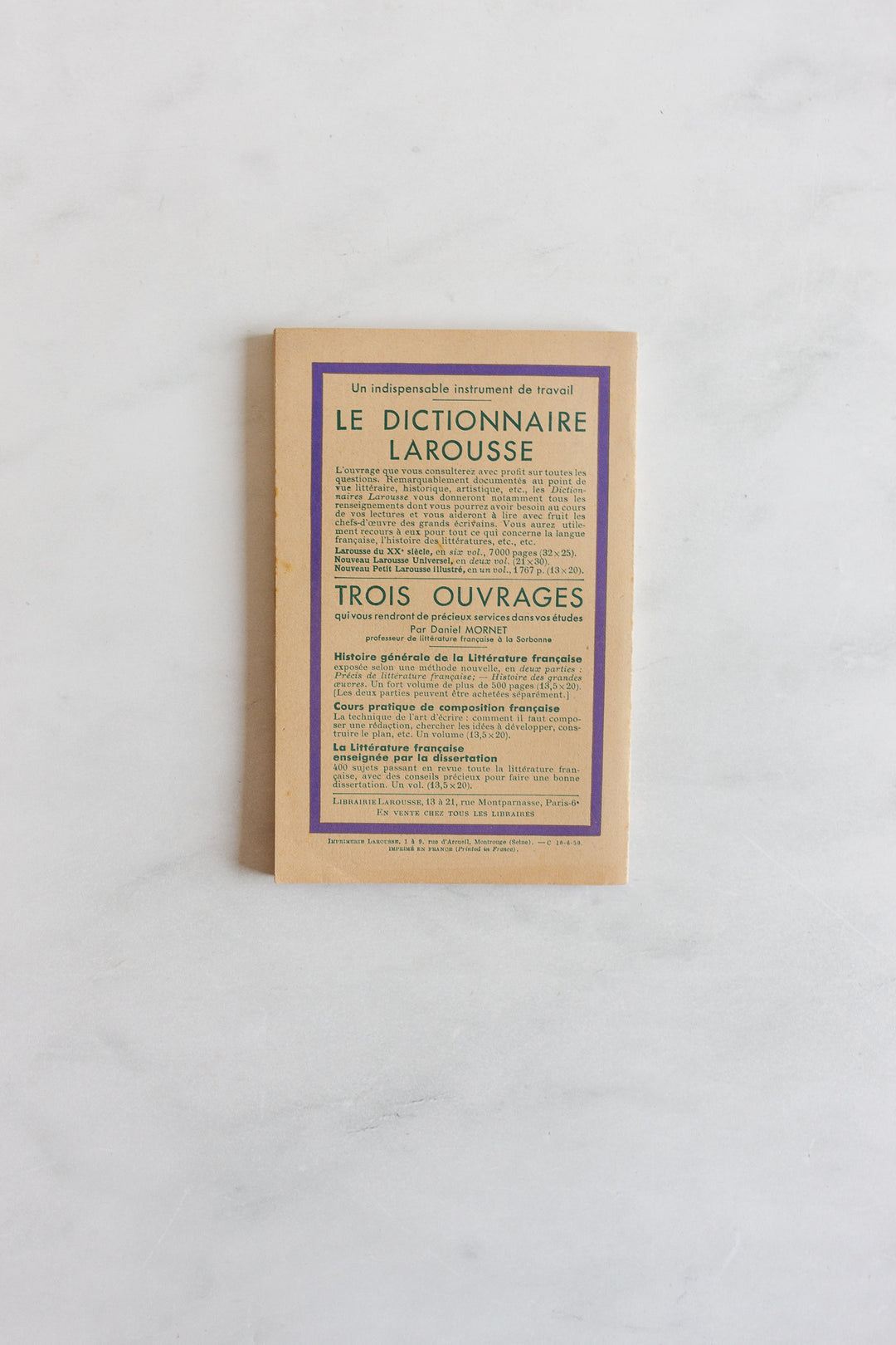 1940s French Larousse lavender paperback, set of 5