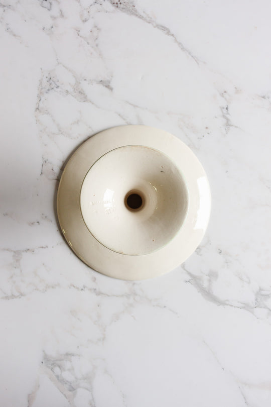 antique french sarreguemines majolica cake stand