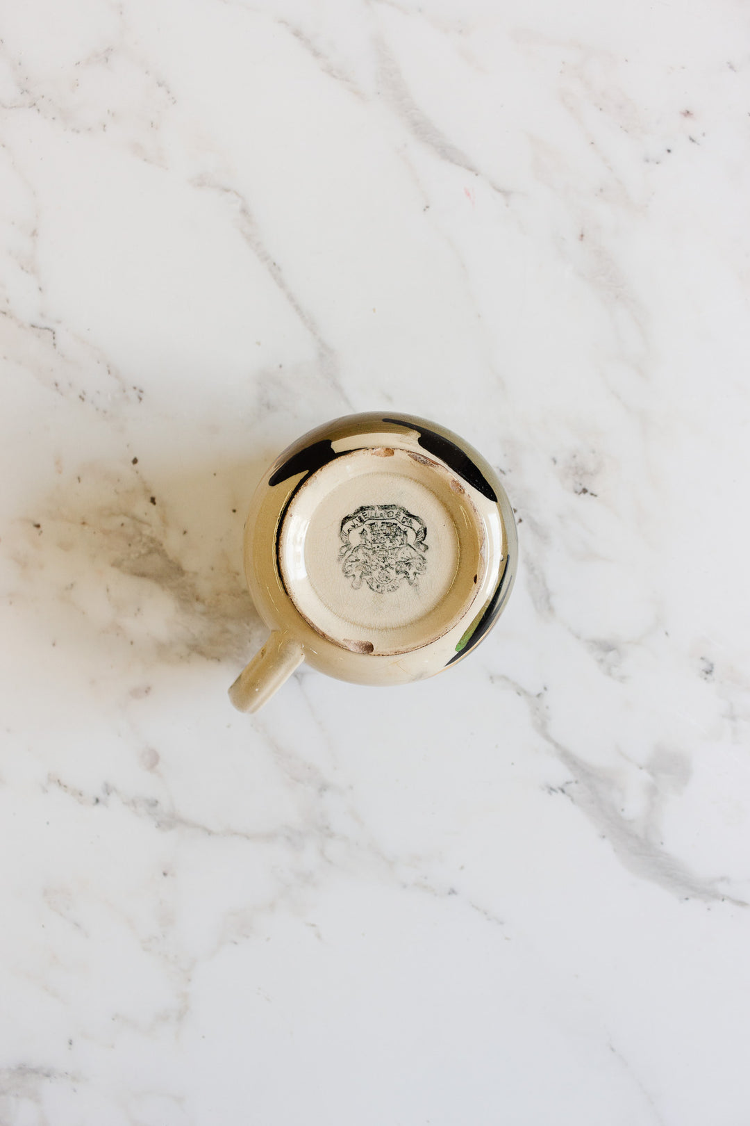 rare 19th century French Jules Vieillard pottery hand painted village cup set