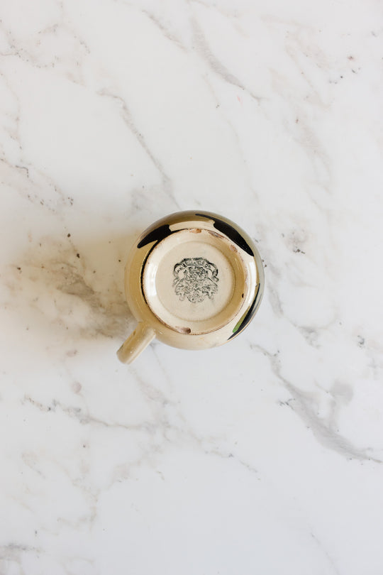 rare 19th century French Jules Vieillard pottery hand painted village cup set