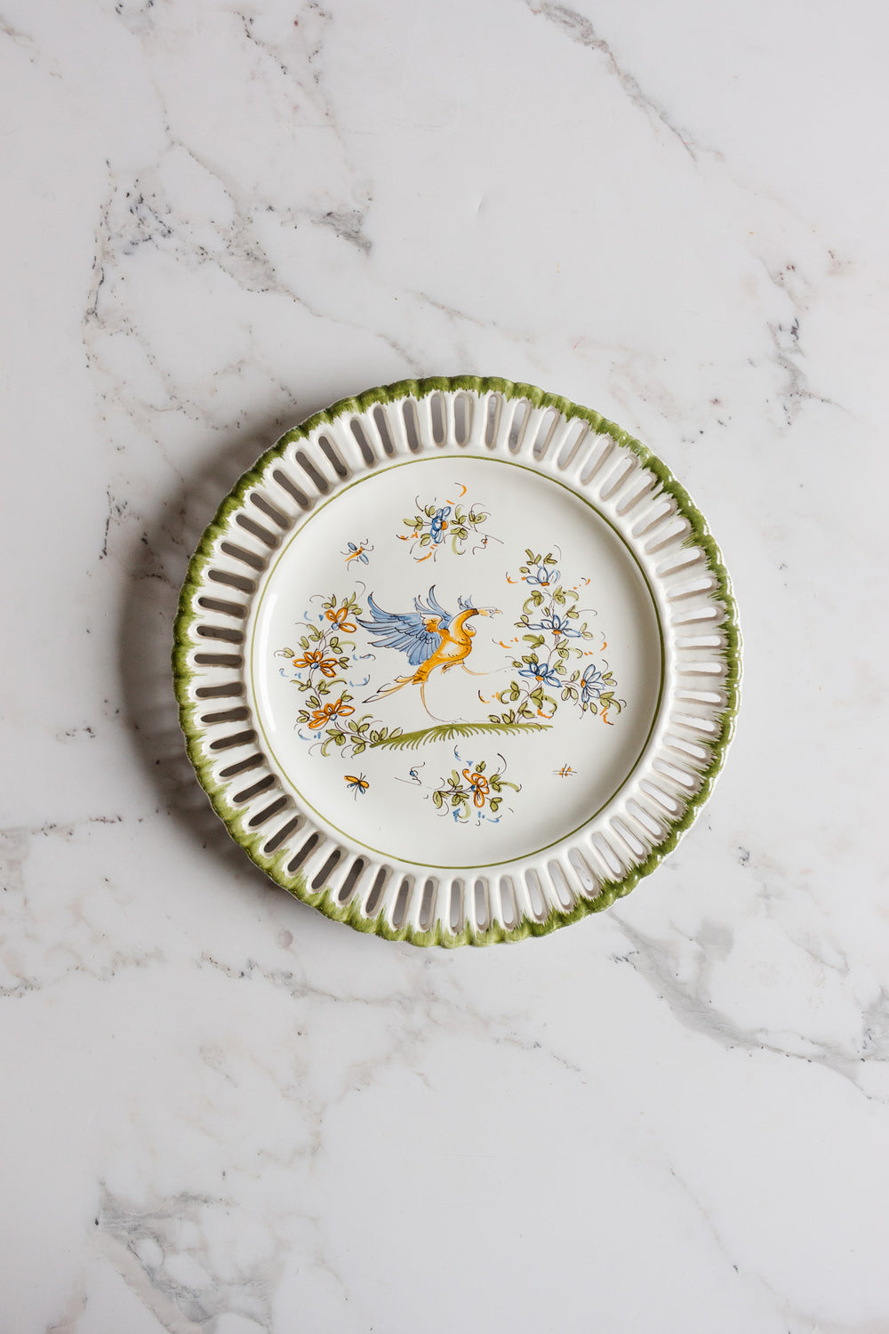 vintage french hand painted moustiers plate