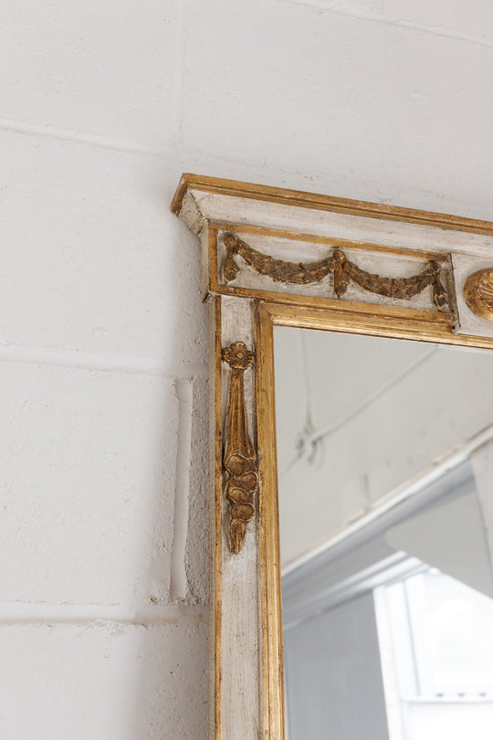 vintage french empire trumeau wood mirror