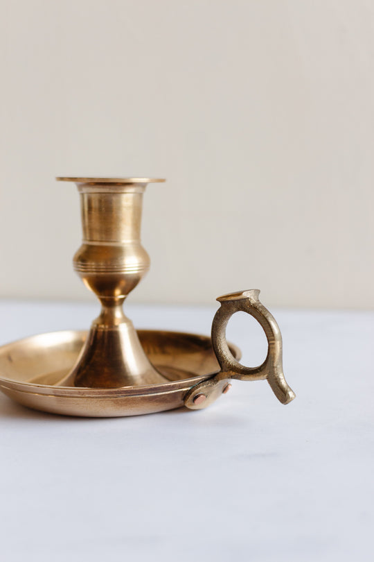 vintage french brass chamberstick