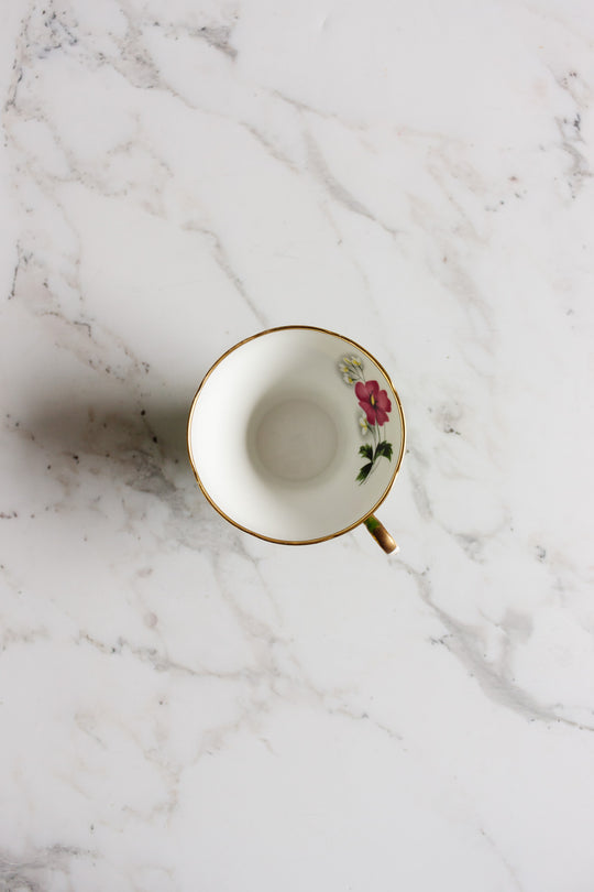 royal stafford green and gold teacup and saucer