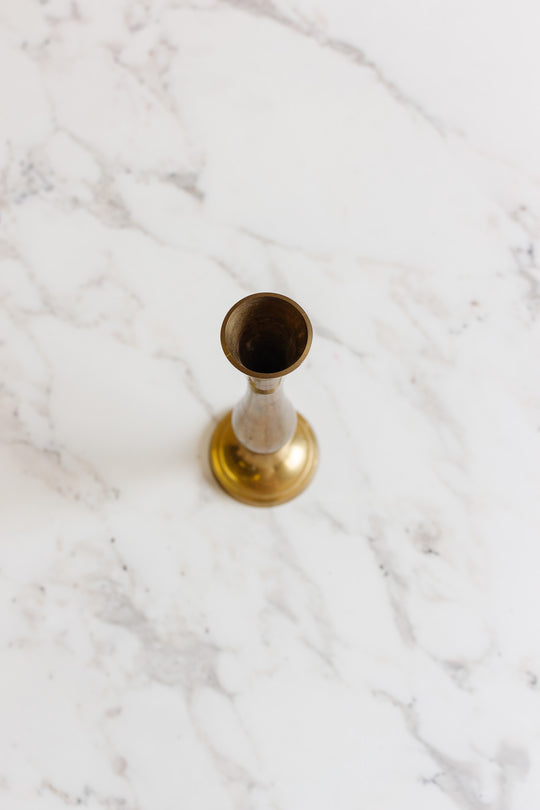 midcentury French brass “soliflor” vase