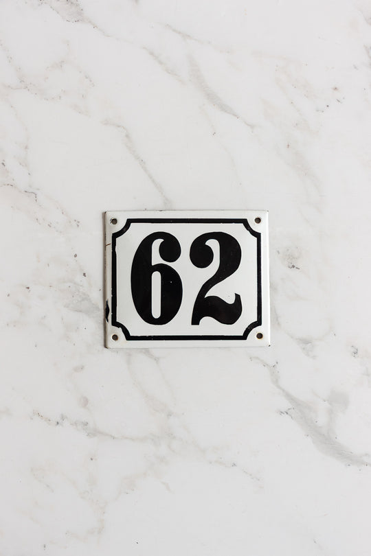 antique french enamel house number plaque