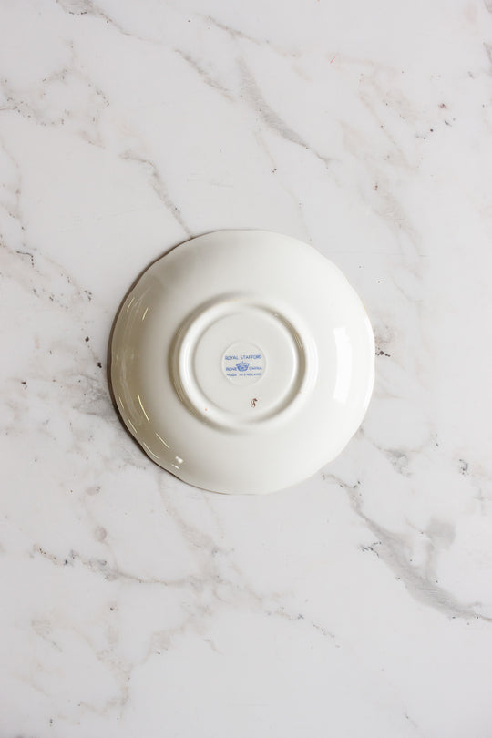 royal stafford green and gold teacup and saucer