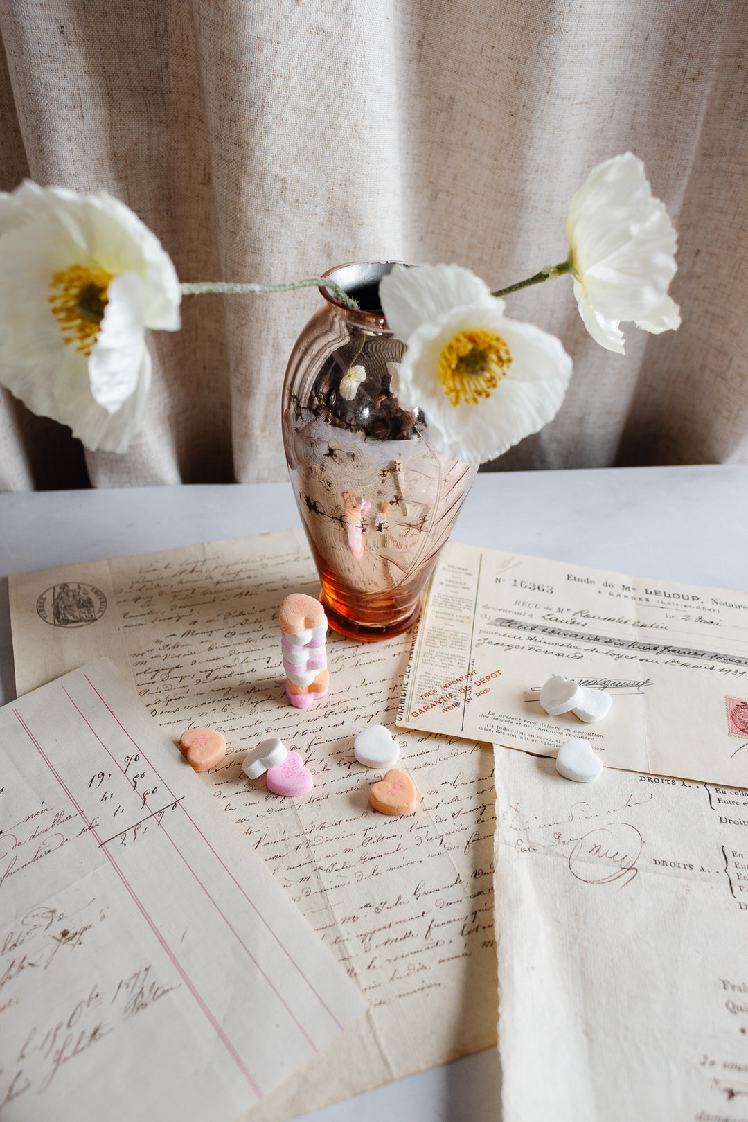 rare 1940s French pink mercury glass vase