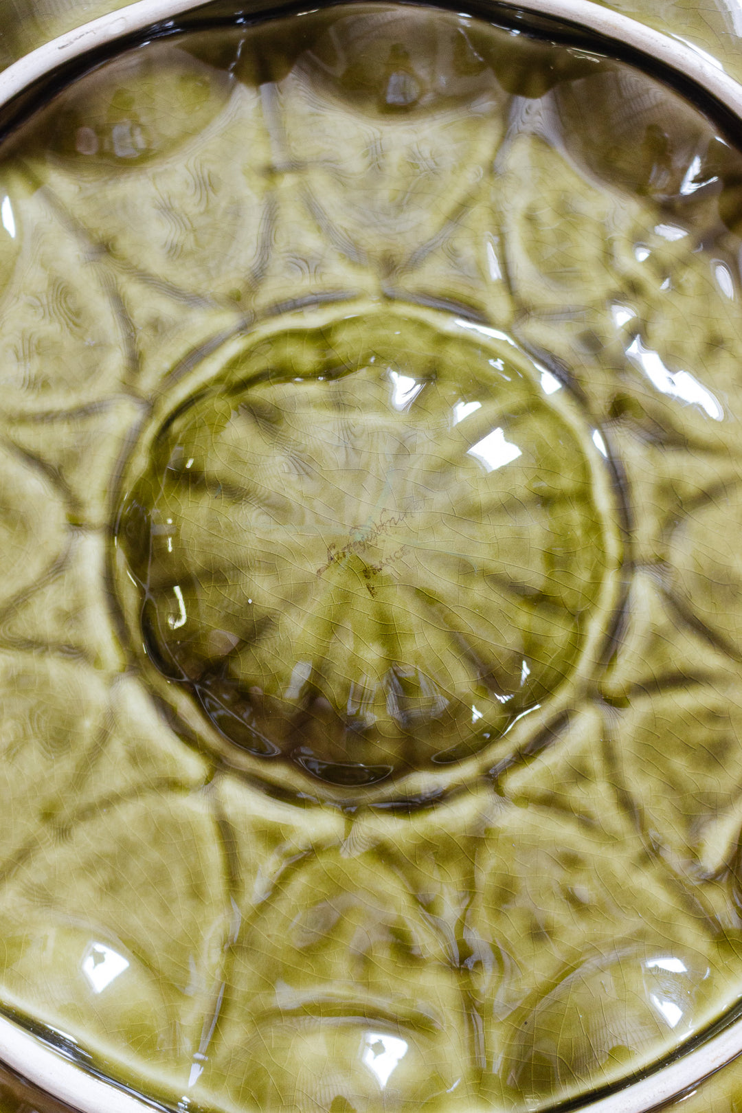 antique french sarreguemines large oyster platter