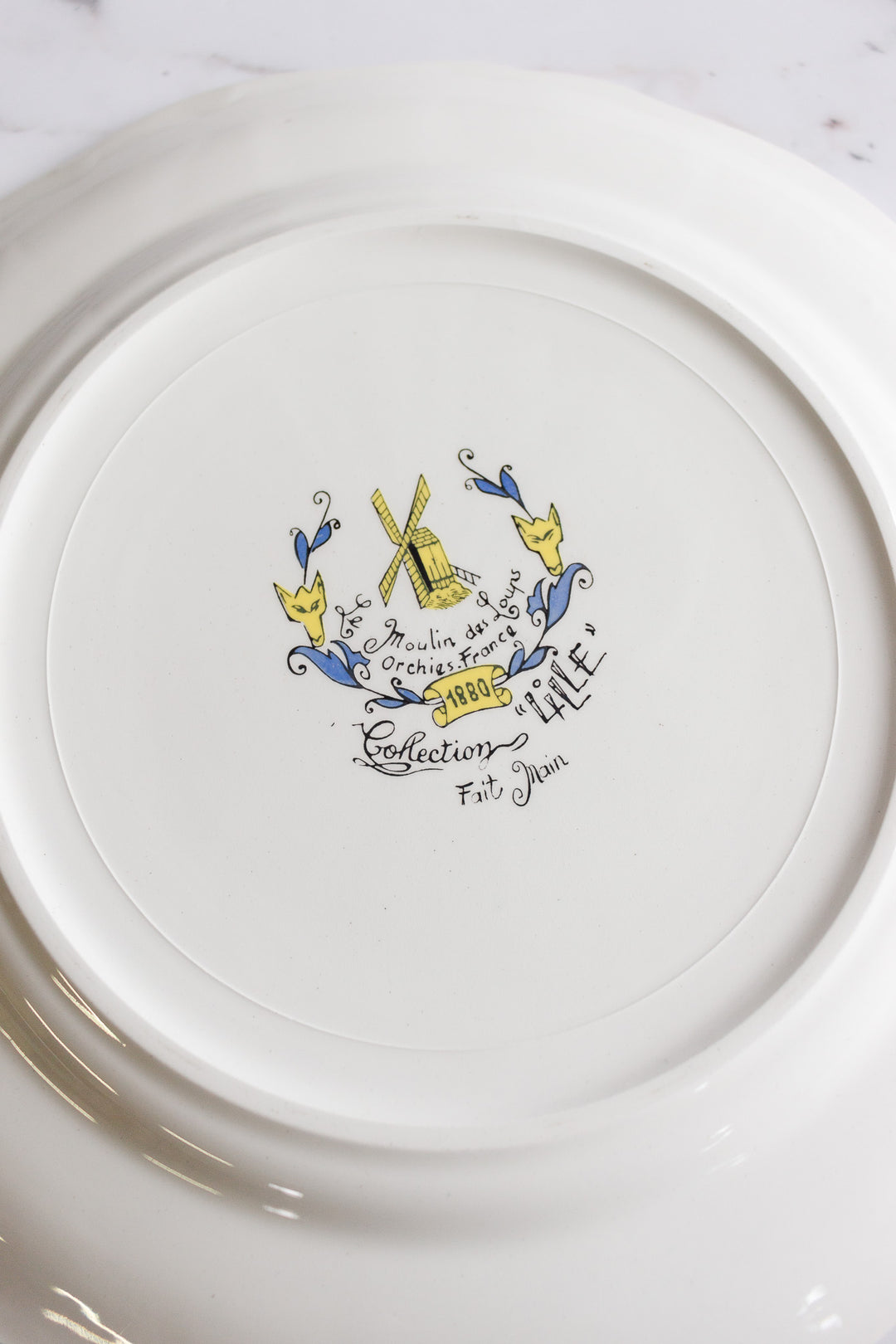 vintage french "moulin des loups orchies france" collection l'ille plate