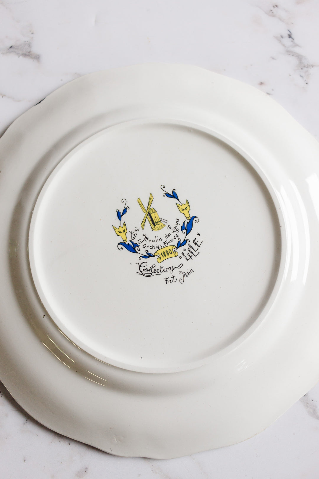 vintage french "moulin des loups orchies france" collection l'ille plate