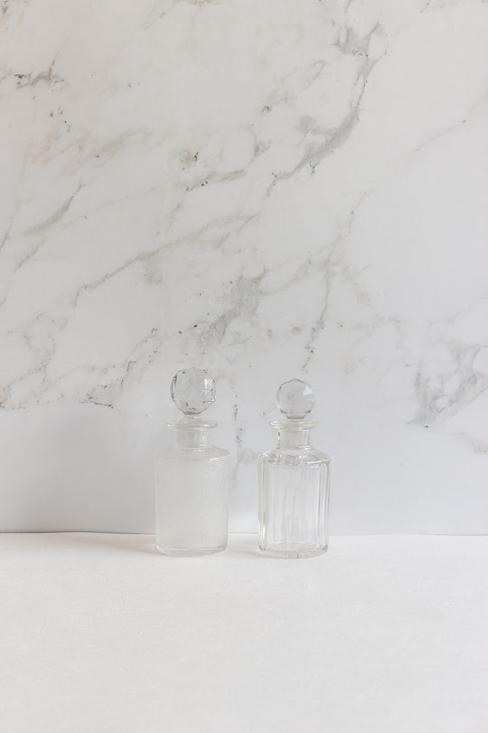 pair of 1940s french glass perfume bottles