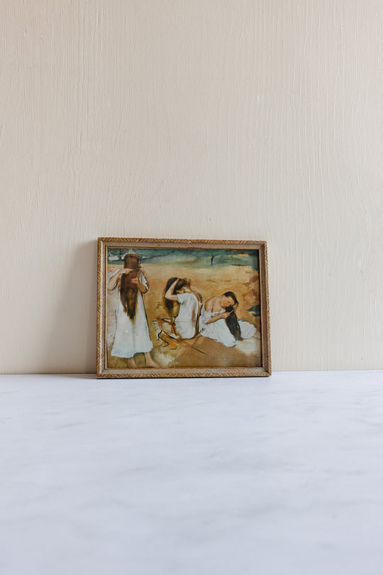 vintage framed print “women combing their hair” by Degas