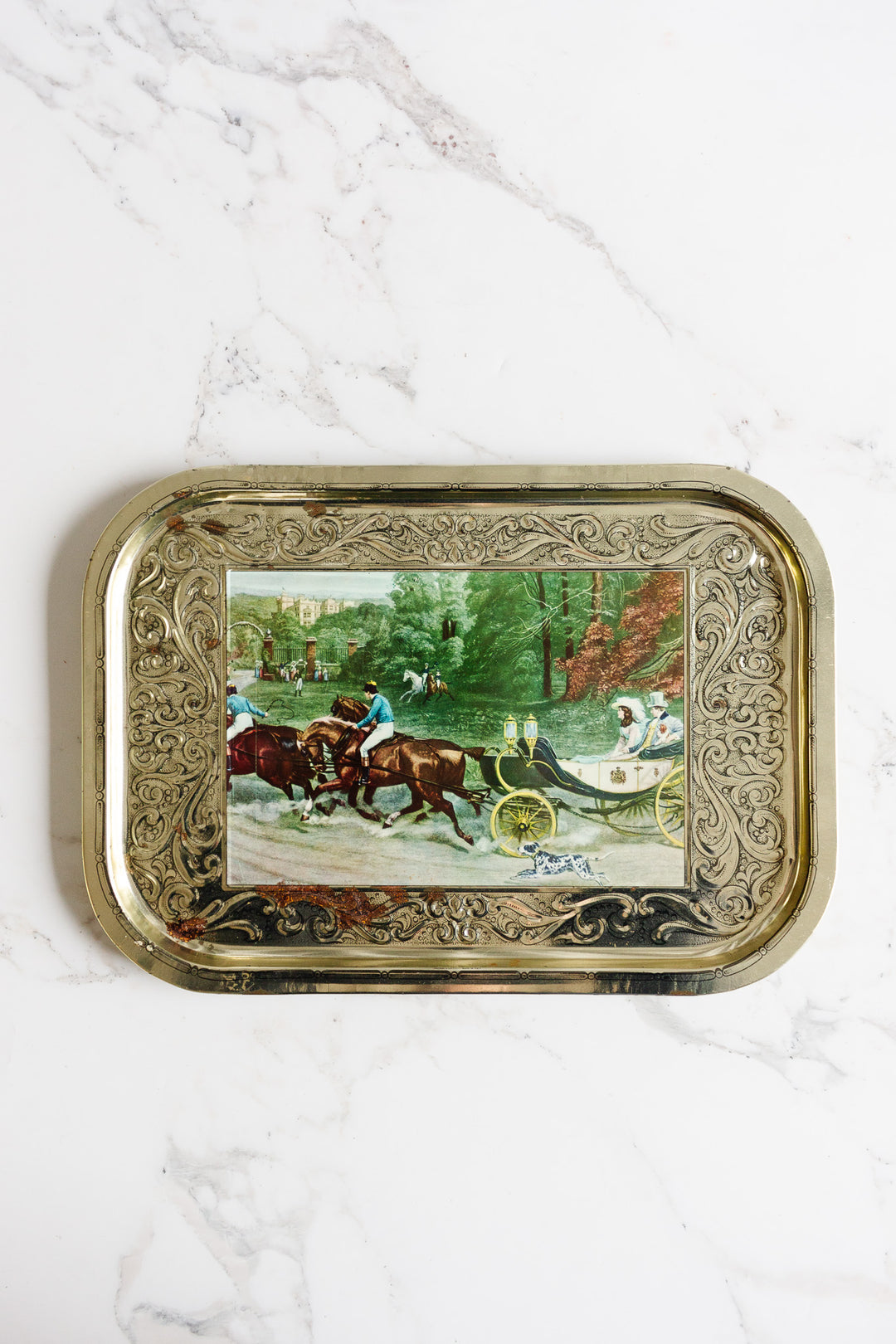 1960s vintage italian tin serving trays