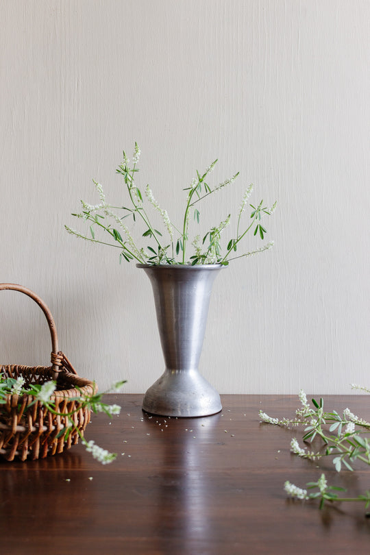 turn of the century weighted base zinc florist vase
