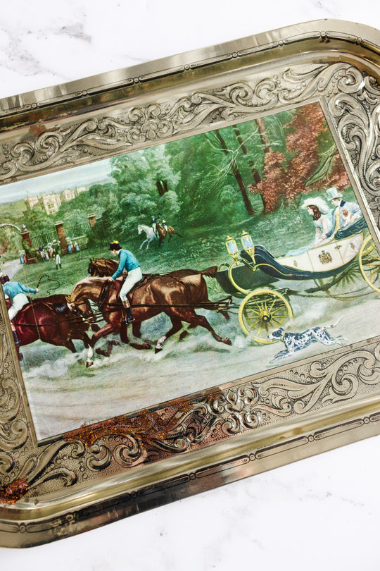 1960s vintage italian tin serving trays