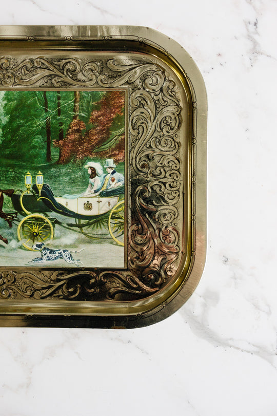 1960s vintage italian tin serving trays
