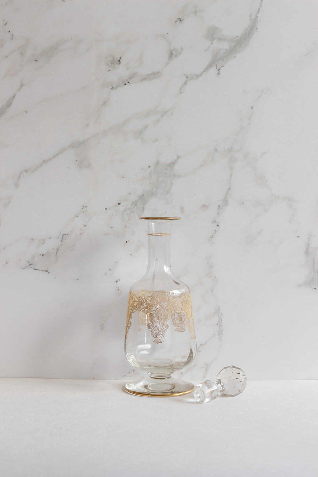 1940s french gold lace decanter set