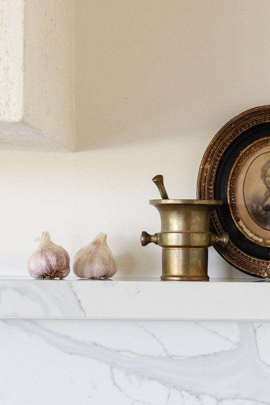 antique french brass “apothicaire” mortar and pestle