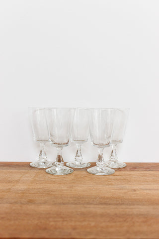 1940s French blown glass digestif glasses, set of 5