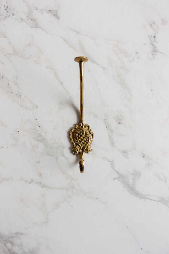 vintage german cast brass hat hook
