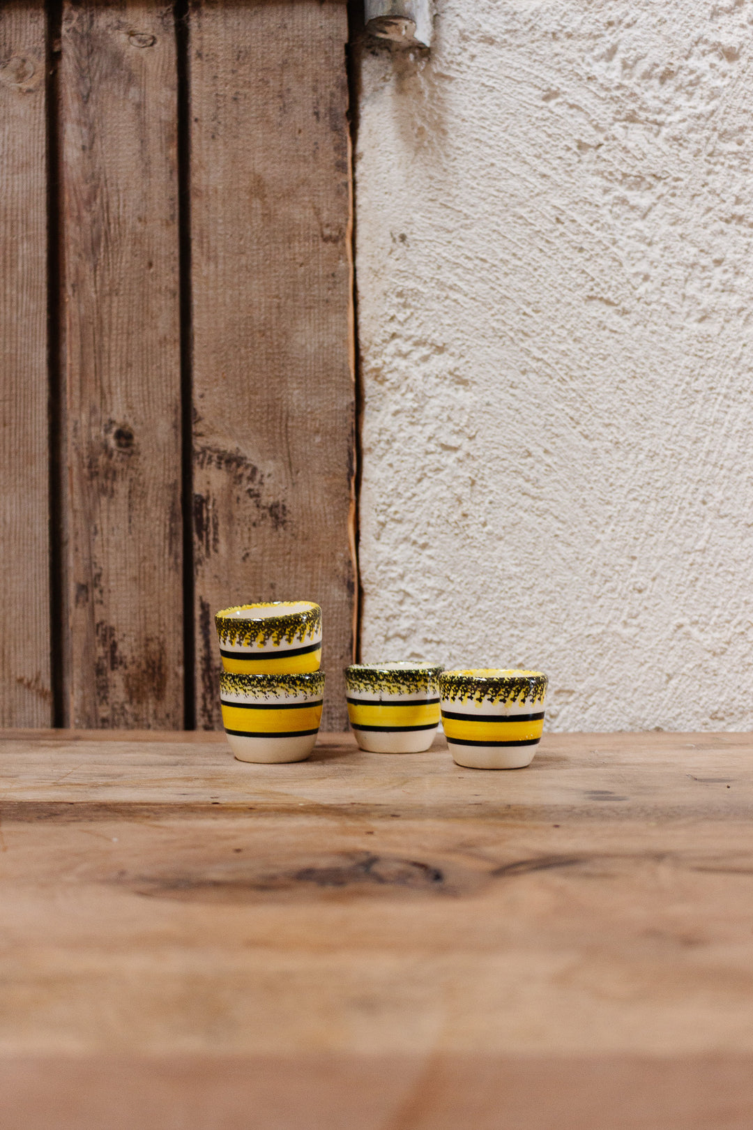 set of 4 of vintage french quimper eggcups