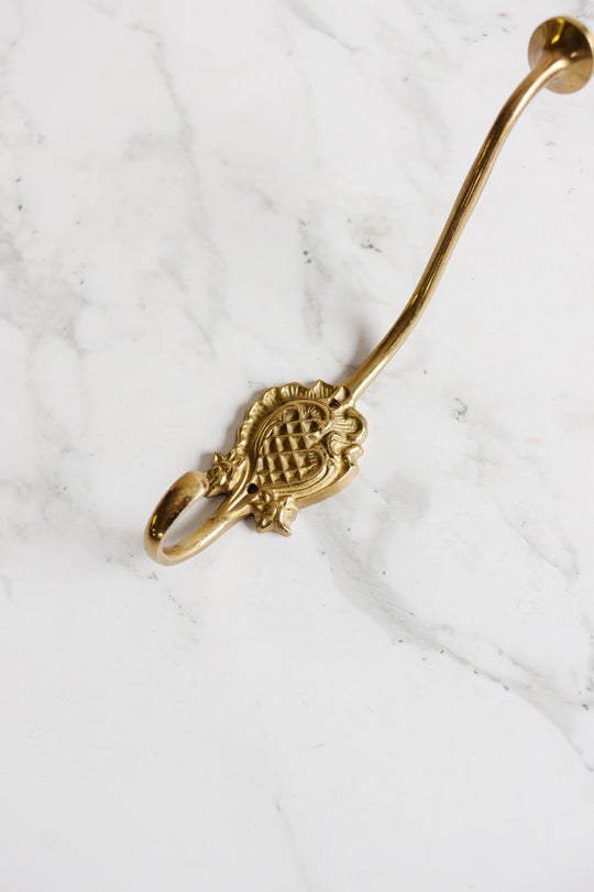 vintage german cast brass hat hook