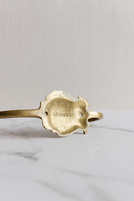 vintage german cast brass hat hook
