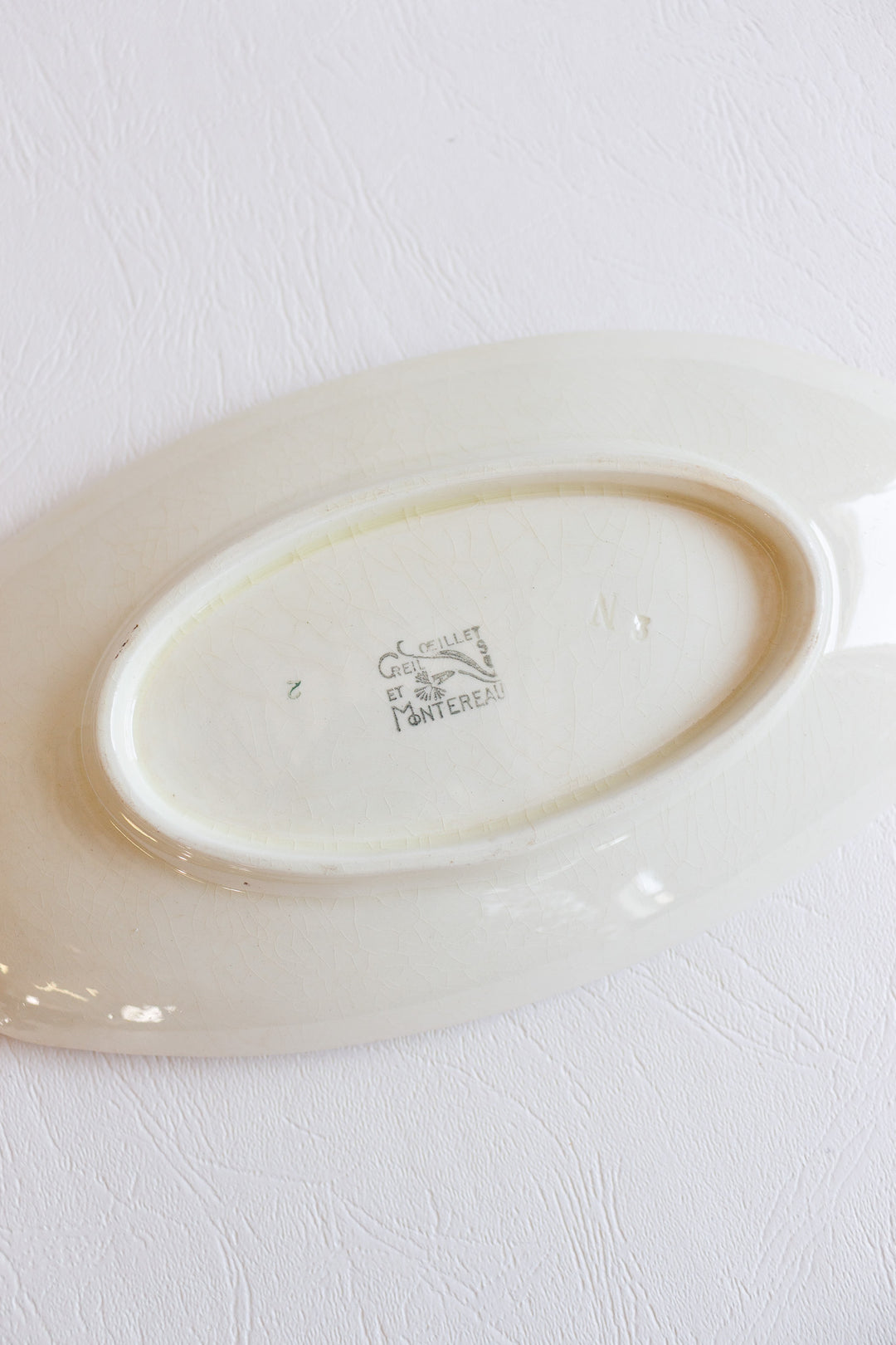 antique french creil et montereau "oeillets" ravier