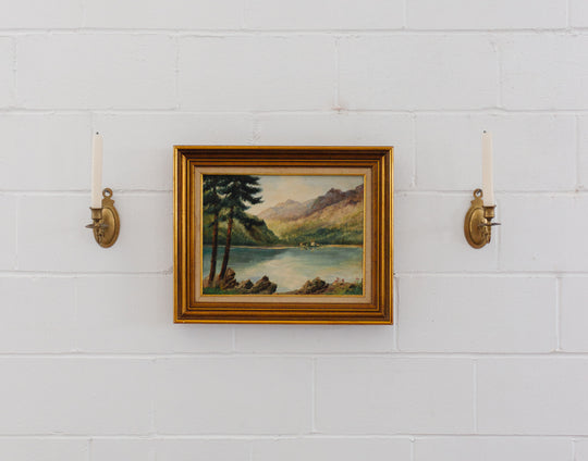 vintage French pair of brass sconces