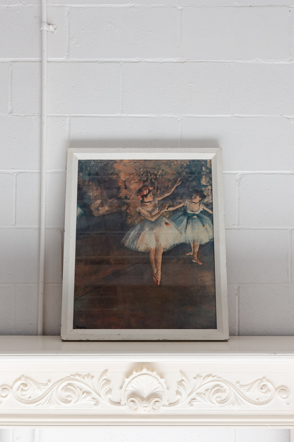 vintage framed print “Two Dancers on Stage” by Degas