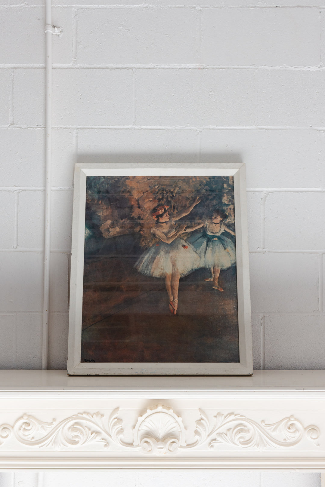 vintage framed print “Two Dancers on Stage” by Degas