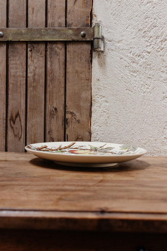 antique french sarreguemines hand painted polychrome platter circa 1900