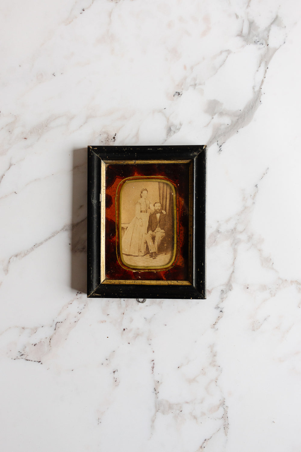 19th century French Napoleon III ebony and faux tortoise shell frame