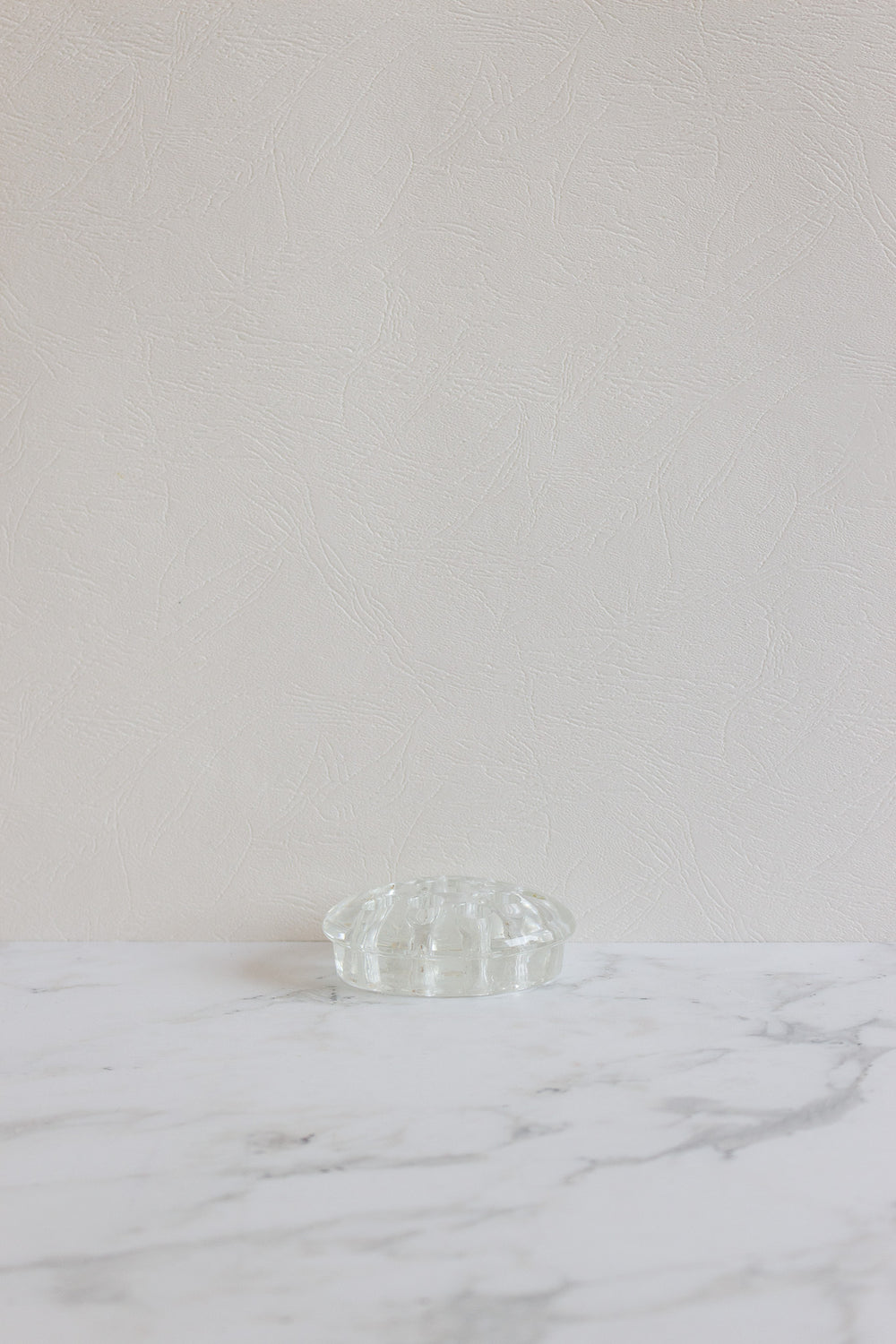 antique french glass floral frog