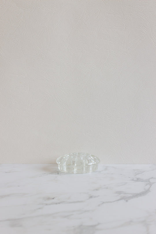 antique french glass floral frog