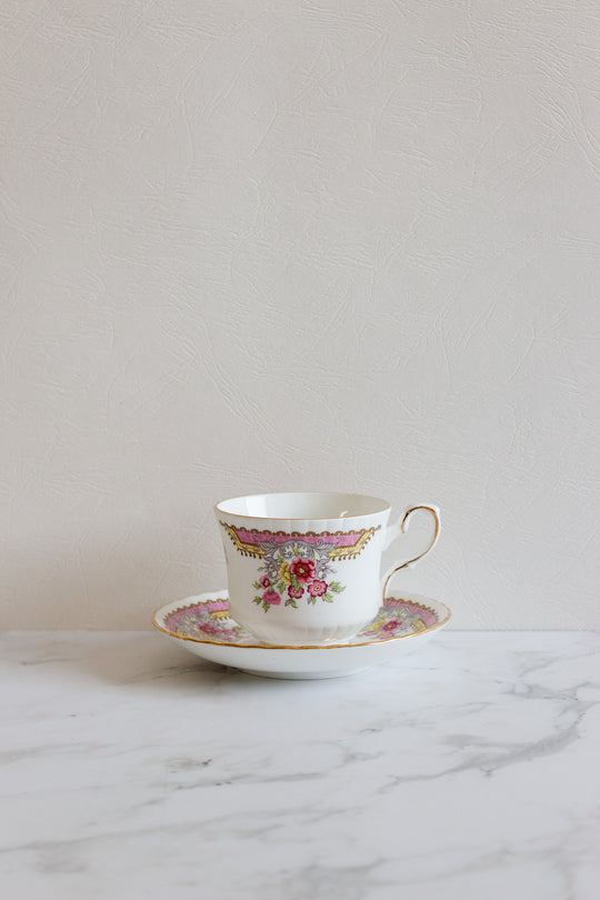 royal stafford bone china floral teacup and saucer