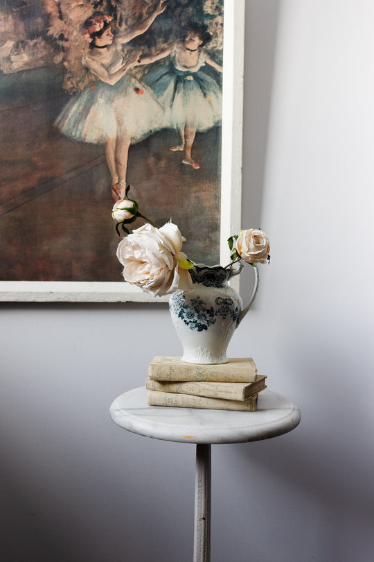 antique English Colonial Pottery ironstone transfer ware pitcher