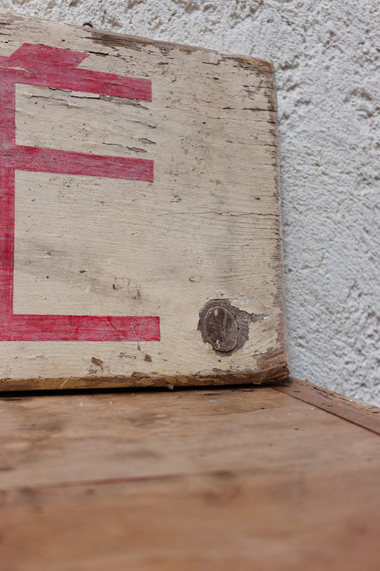 antique french wooden handpainted cafe sign