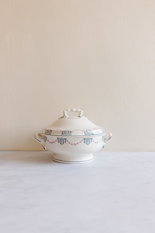 antique french transferware soupière "moselle"