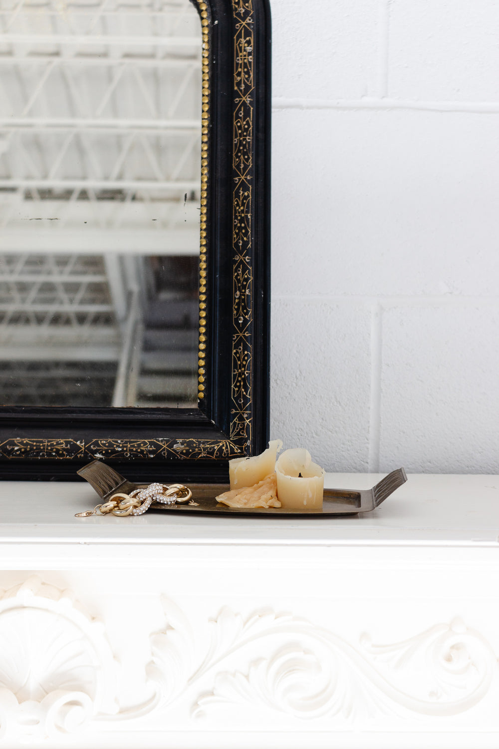 vintage art deco brass tray