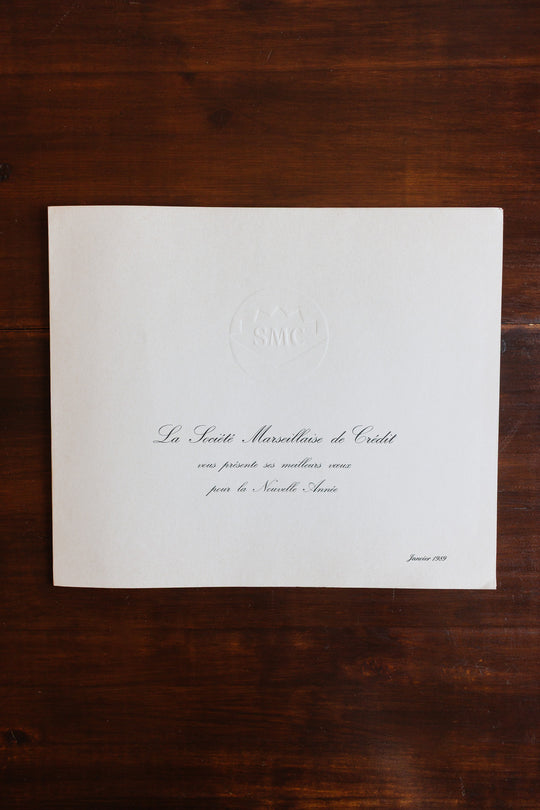 the "société marseillaise de crédit" new years cards, set of 3