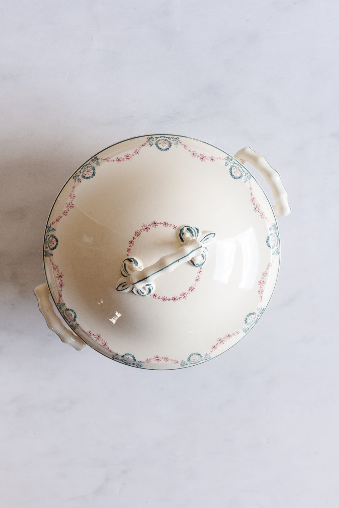 antique french transferware soupière "moselle"