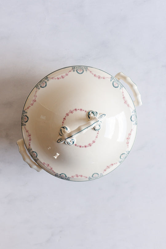 antique french transferware soupière "moselle"