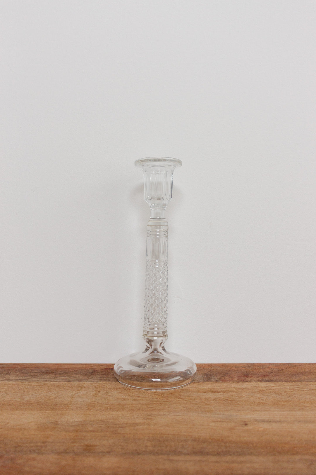 pair of antique Belgian art deco crystal candlesticks