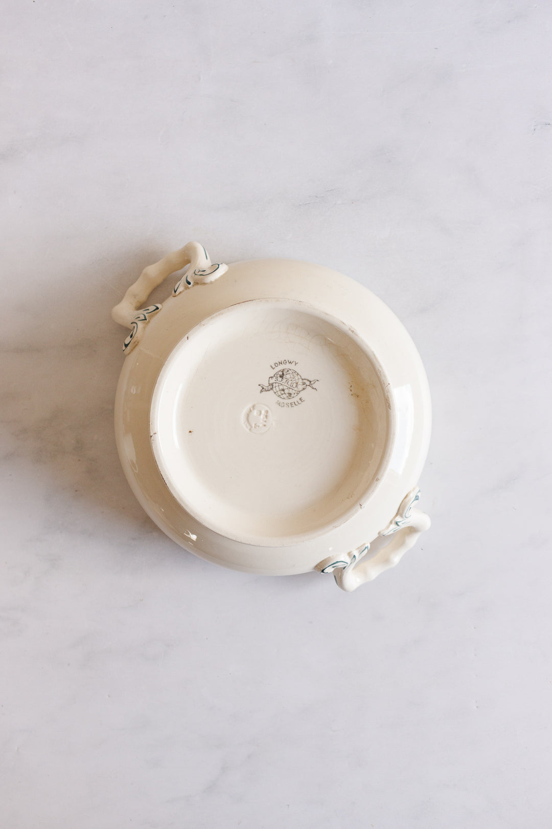 antique french transferware soupière "moselle"