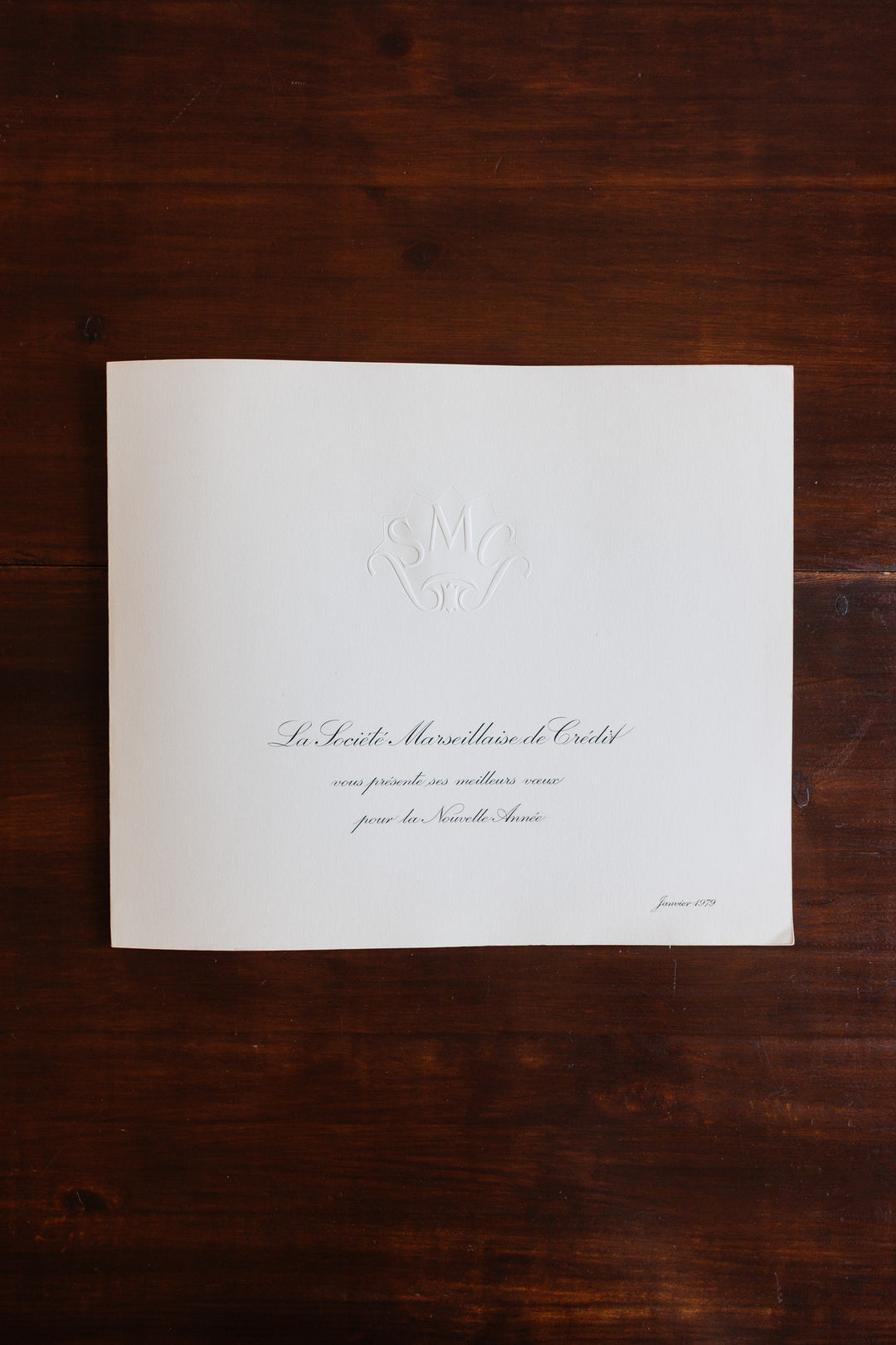 the "société marseillaise de crédit" new years cards, set of 3